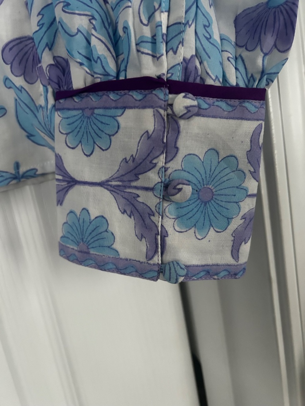 Sue Sartor Periwinkle Daisy Boxy Balloon Sleeve Top - Picture 5 of 6